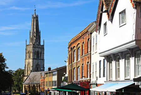 View of the shops and buildings along Westgate Street in the town centre, Gloucester, Gloucestershire, England, UK, Western Europe.のeditorial素材