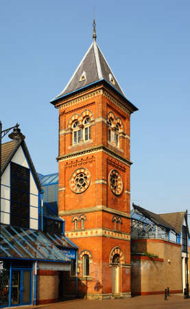 Stafford Indoor Market tower building, Stafford, Staffordshire, England, UK, Western Europe.のeditorial素材