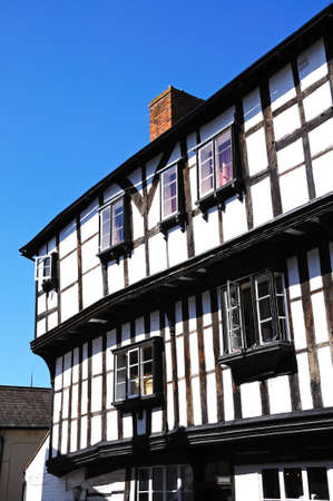 Timber framed building near Butcher Row in the town centre, Shrewsbury, Shropshire, England, UK, Western Europe.のeditorial素材