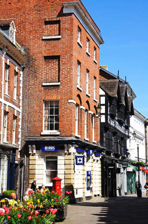 Shops around The Square in the town centre, Shrewsbury, Shropshire, England, UK, Western Europe.のeditorial素材