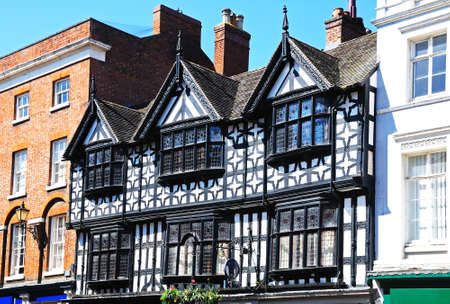 Timber framed building in The Square, Shrewsbury, Shropshire, England, UK, Western Europe.のeditorial素材