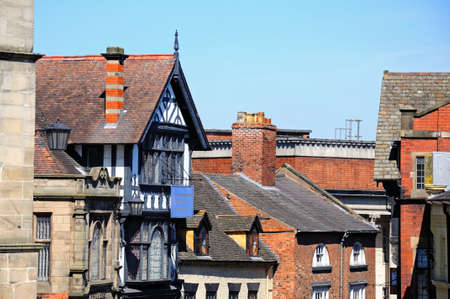 Buildings along Castle Gates, Shrewsbury, Shropshire, England, UK, Western Europe.のeditorial素材