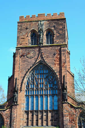View of the Abbey Church of Saint Peter and Saint Paul, Shrewsbury, Shropshire, England, UK, Western Europe.の写真素材