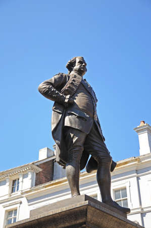 Clive of India statue (Robert Clive) in the Square, Shrewsbury, Shropshire, England, UK, Western Europe.のeditorial素材