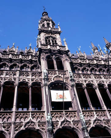 View of the Maison du Roi Kings House in the Grand Place Brussels Belgium Western Europe.のeditorial素材