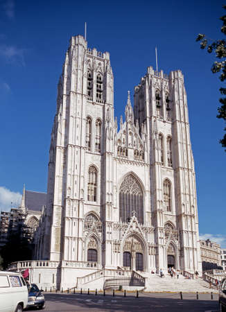 Cathedral of St Michael and St Gudula Belgium Western Europe.のeditorial素材