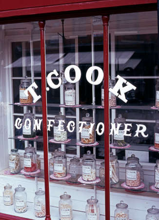 Victorian Confectionary shop at the Black Country Living Museum Dudley West Midlands England UK Western Europe.のeditorial素材