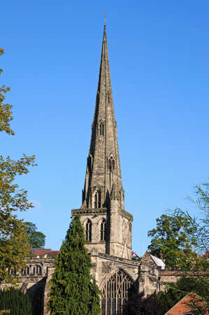 Parish Church of Saint Oswald, Ashbourne, Derbyshire, England, UK, Western Europe.の写真素材