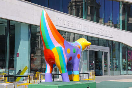 The Museum of Liverpool building at Pier Head with a Superlambanana in the foreground, Liverpool, Merseyside, England, UK, Western Europe.のeditorial素材