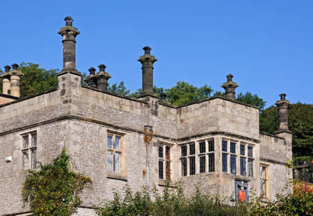 Front view of Tissington Hall, Tissington, Derbyshire, England, UK, Western Europe.