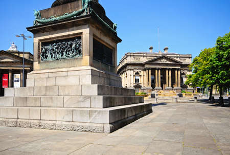 Base of Wellingtons column and County Sessions Court House, Liverpool, Merseyside, England, UK, Western Europe.のeditorial素材