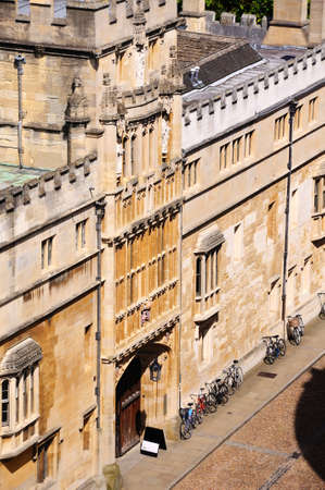 Elevated view of Brasenose College seen from the University church of St Mary spire, Oxford, Oxfordshire, England, UK, Western Europe.のeditorial素材