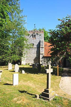 St Mary the Virgin Church and churchyard, Turville, Buckinghamshire, England, UK, Western Europe.のeditorial素材