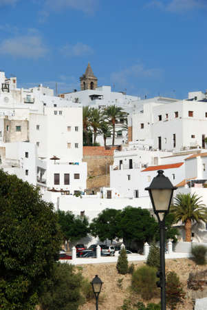 View of the white village, Vejer de la Frontera, Costa de la Luz, Cadiz Province, Andalusia, Spain, Western Europe.のeditorial素材