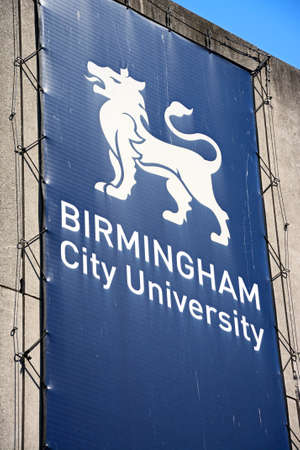 Birmingham University sign with a lion image, Birmingham, England, UK, Western Europe.