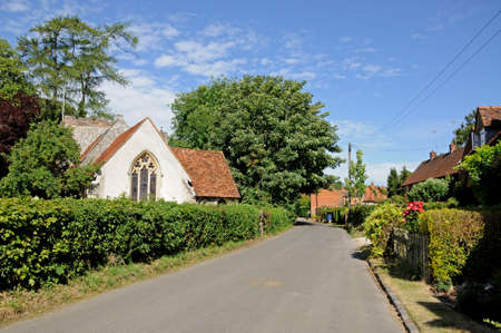 View of St Mary the Virgin church in the village centre, Turville, Buckinghamshire, England, UK,...