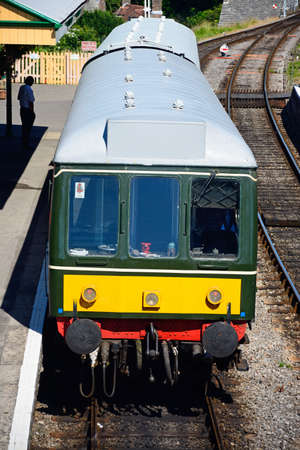 BR Class 108 diesel train in the railway station, Corfe, Dorset, England, UK, Western Europe.のeditorial素材
