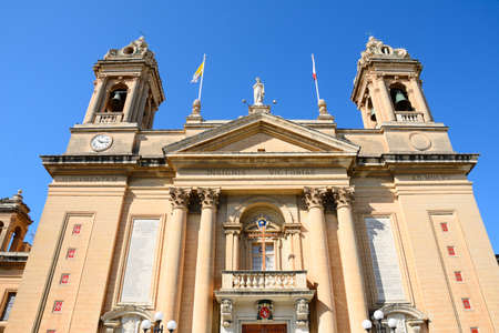 Front view of the Marina Bambina Basilica, Senglea, Malta, Europe.のeditorial素材