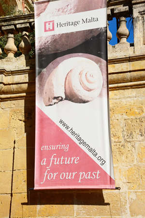 National museum of natural history sign, Mdina, Malta, Europe.のeditorial素材