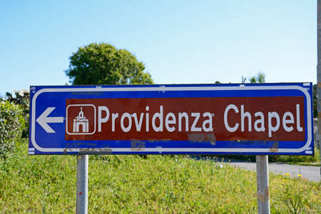 Providenza Chapel sign, Tal Providenza, Malta, Europe.の写真素材