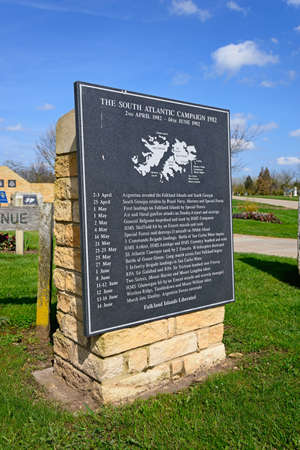 The South Atlantic Campaign 1982 memorial at the National Memorial Arboretum, Alrewas, Staffordshire, England, UK, Western Europe.のeditorial素材