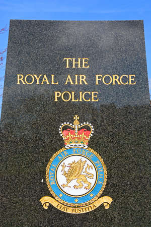 The Royal Air Forces Police memorial at the National Memorial Arboretum, Alrewas, Staffordshire,...
