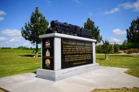 The Railway Industry Memorial at the National Memorial Arboretum, Alrewas, England, UK.のeditorial素材