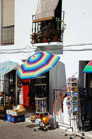Souvenir shop in the village centre, Mijas, Spain.のeditorial素材