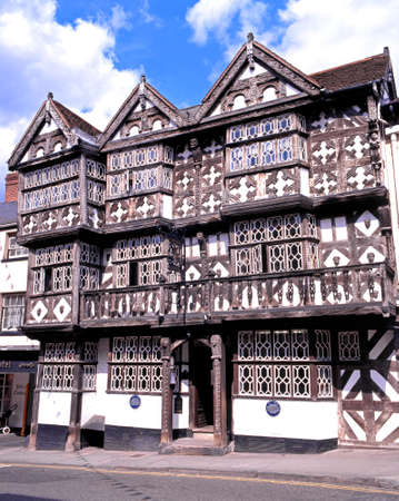 The Feathers Hotel along Bull Ring, Ludlow, Shropshire, England, UK, Western Europe.のeditorial素材