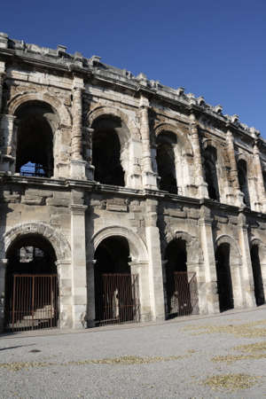 Arena of nimes in Gard, Languedoc region of Franceの写真素材