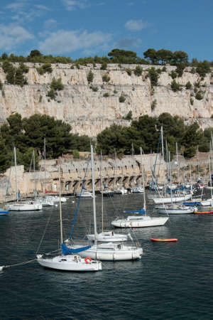 sailboat in port of Cassis ,Provence region of France
