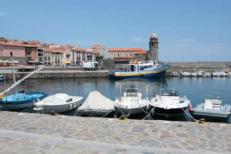 Boat in Collioure, Languedoc Region of Franceのeditorial素材