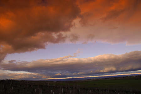 Sunset in Aude, Franceの写真素材