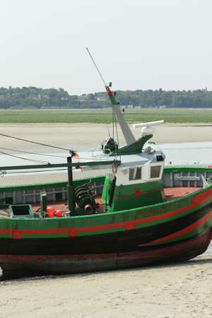 Fishing boat in Somme bay, France