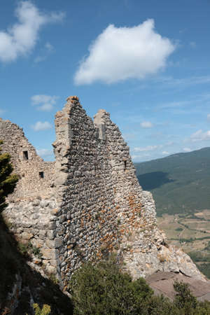 castle of Peyrepertuse in Corbieres, Languedoc region of Franceの写真素材