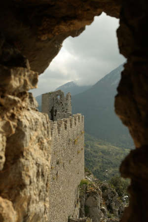castle of Puylaurens in Pyrenees, France