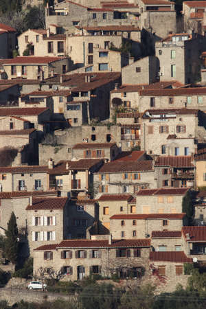 Village of Eus in Pyrenees orientales, Franceの写真素材