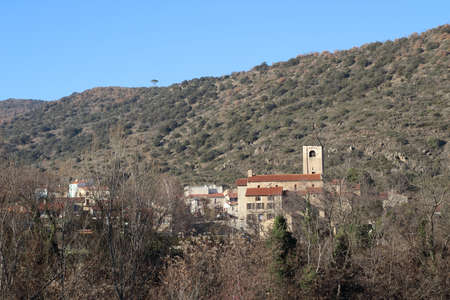 Church of Ria Sirach in Pyrenees orientales, Franceの写真素材