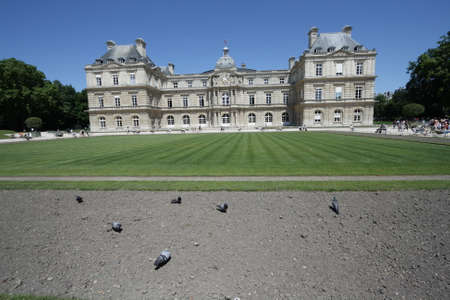 Palace of Luxembourg in garden of Luxembourg, Parisのeditorial素材