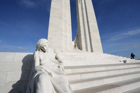 Statue at Vimy National Memorial of Canada in France.のeditorial素材