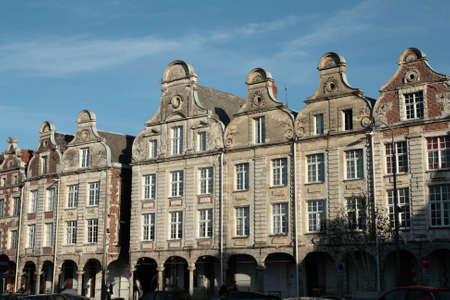 Traditional buildings in Arras great place, Nord Region of Franceのeditorial素材