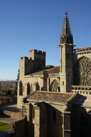 Church Saint Nazaire in medieval city of Carcassonne, Aude, Occitanie in south of Franceの写真素材
