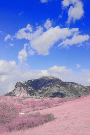 Peak of Bugarach in the Corbieres, Occitanie in south of Franceの写真素材