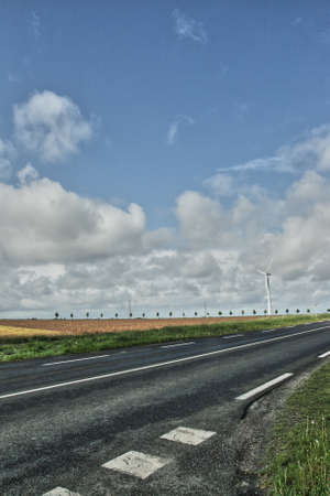 Road in Somme, Picardie in north of Franceの写真素材