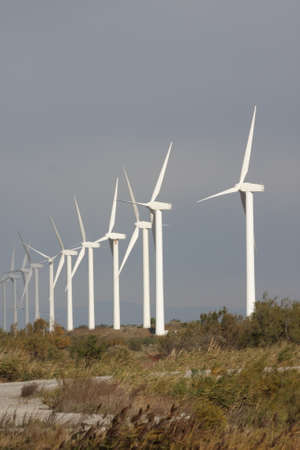Wind turbine or wind mill or aeolian in Camargue,  south of France