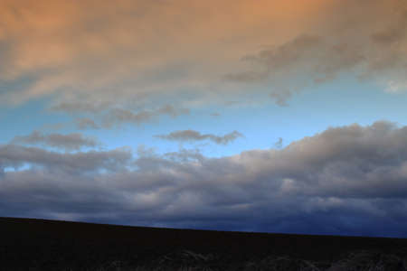 Sunset in Aude, Occitanie in south of Franceの写真素材