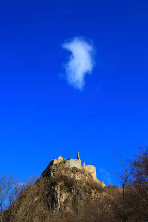 french castle of Usson in Ariege, Occitanie in south of Franceのeditorial素材