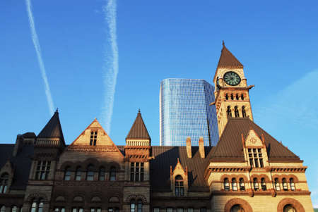Clock Tower in the center of Toronto, Canadaの写真素材