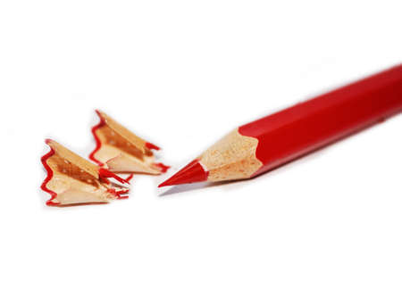 Just sharpened red pencilの写真素材
