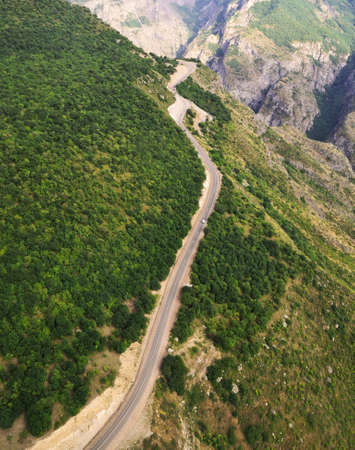 Aerial view of roadの写真素材